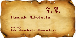 Hunyady Nikoletta névjegykártya